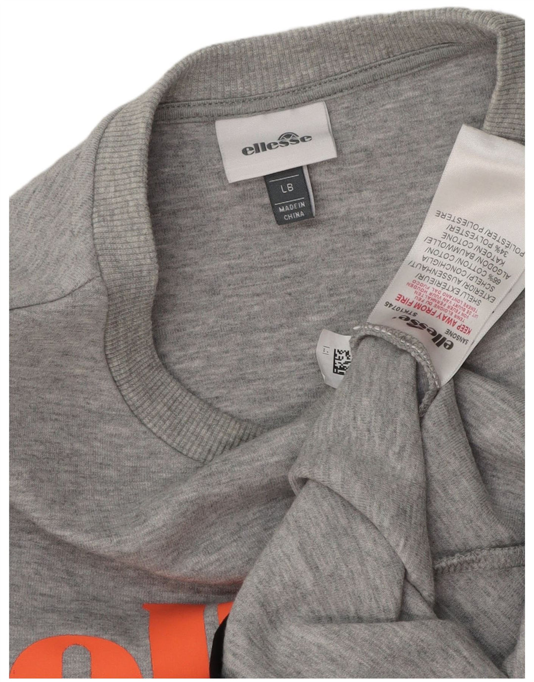 Γυναικείο γραφικό φούτερ ELLESSE UK 14 Large Grey Flecked Cotton