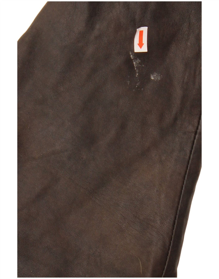 VINTAGE Γυναικείο Δερμάτινο Παλτό EU 38 Δερμάτινο Μεσαίο Καφέ