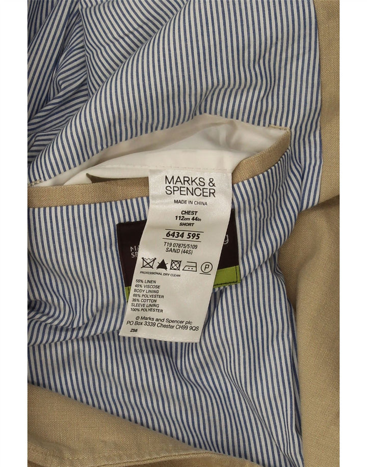 Marks & Spencer Ανδρικό σακάκι σακάκι με 2 κουμπιά UK 40 Μεγάλο Μπεζ Λινό