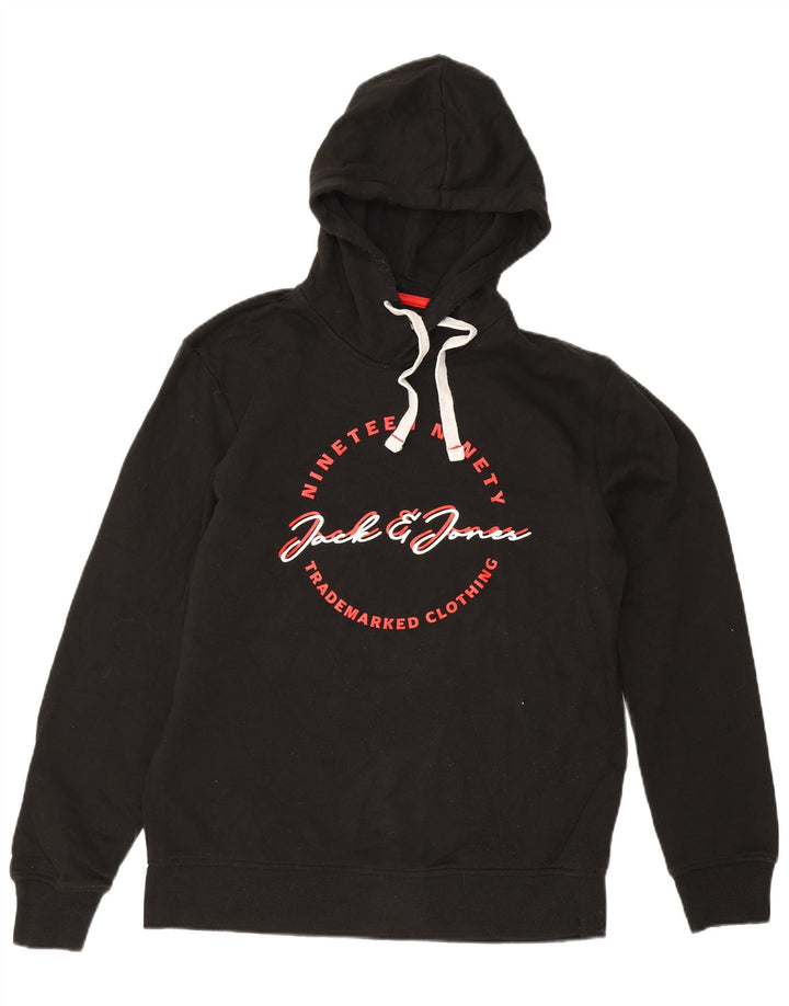 Jack & Jones Ανδρικό γραφικό με κουκούλα, μεγάλο μαύρο