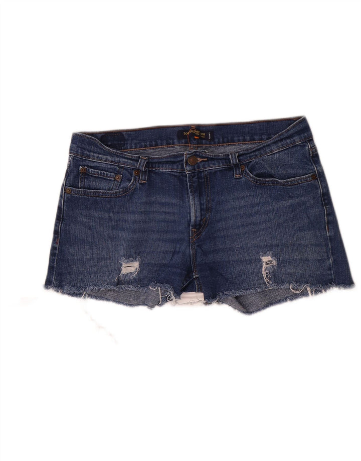 Levi's Womens 524 Distressed Super Low τζιν σορτς US 11 Large W32 Blue