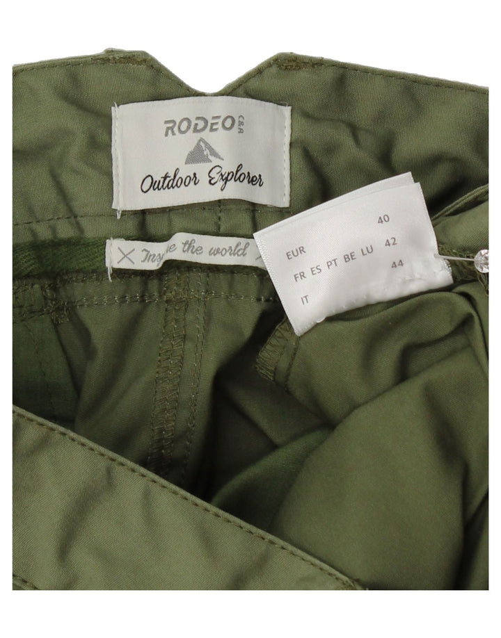 RODEO Womens Slim Cargo Trousers EU 40 Medium W32 L31 Green Polyester Vintage Rodeo and Second-Hand Rodeo from Messina Hembry 