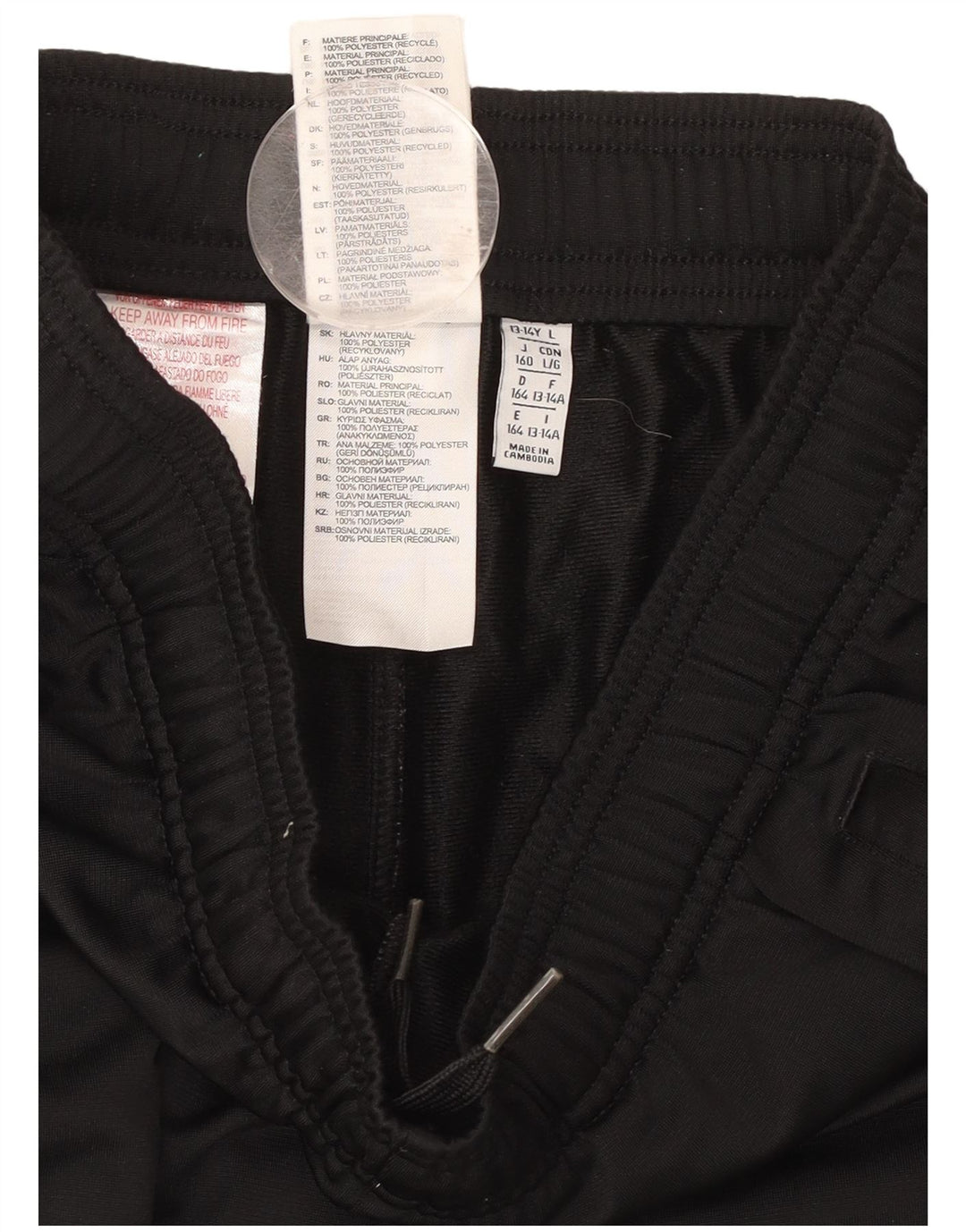 ADIDAS Boys Sport Shorts 13-14 Years  Black Polyester