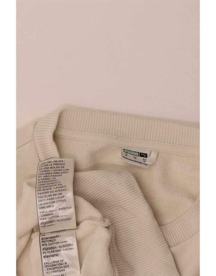Puma Γυναικεία Φούτερ Jumper UK 14 Μεσαίο Λευκό Βαμβακερό