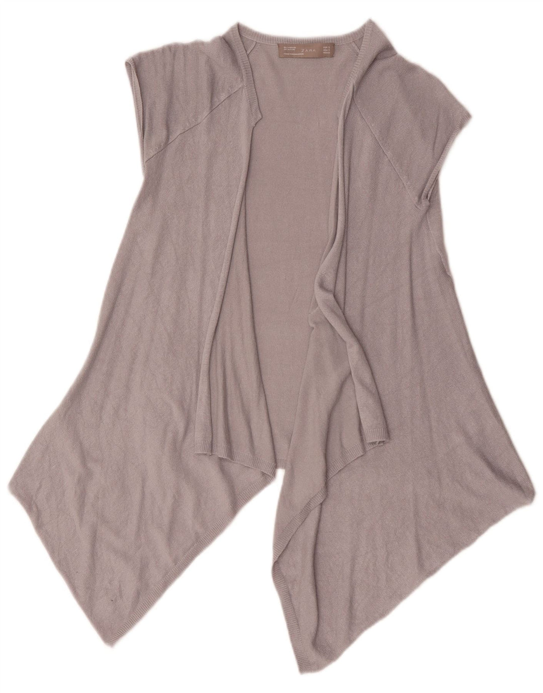 Zara Γυναικεία ασύμμετρη ανοιχτή ζακέτα Top UK 10 Small Grey
