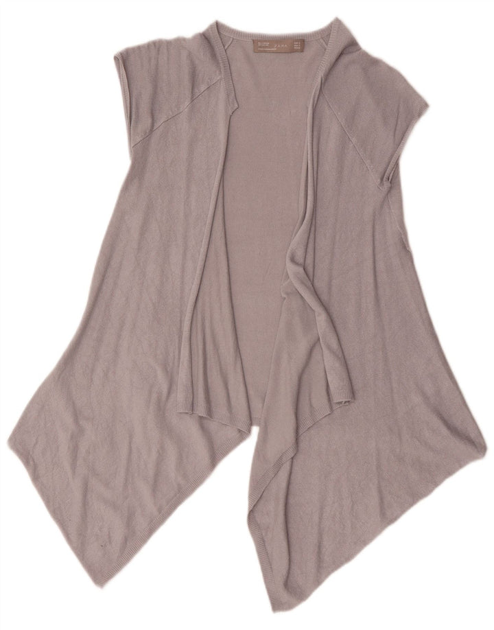 Zara Γυναικεία ασύμμετρη ανοιχτή ζακέτα Top UK 10 Small Grey