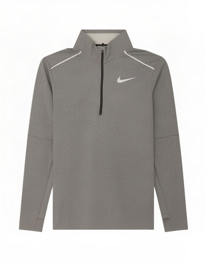 Ανδρική φόρμα Nike Dri Fit με φερμουάρ πουλόβερ στο επάνω μέρος από μεσαίο γκρι πολυεστέρα