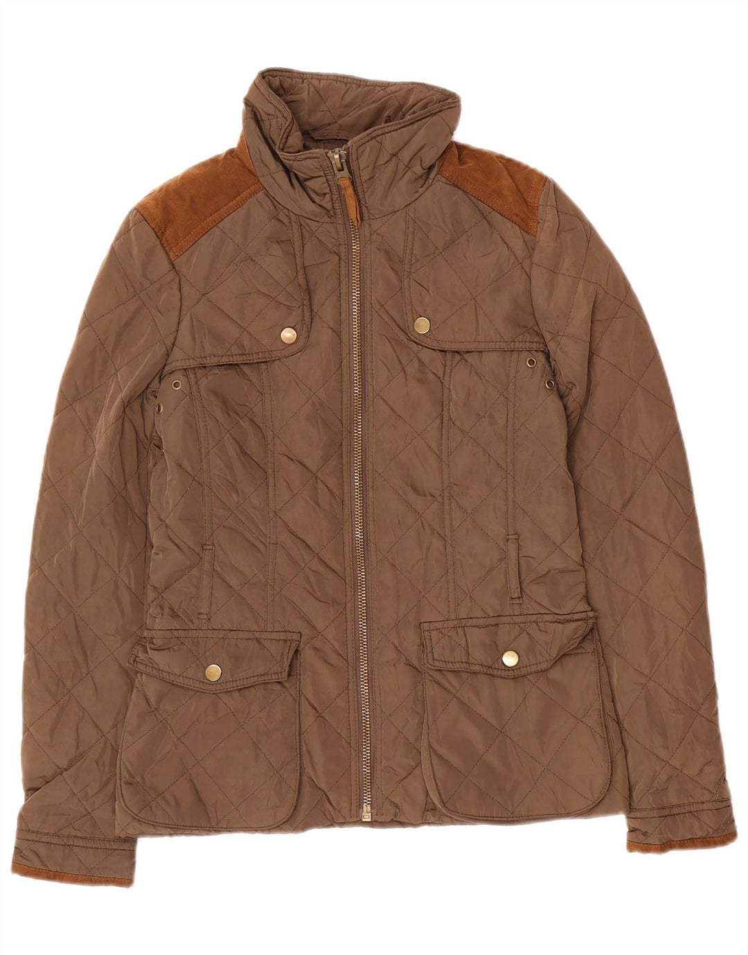 Zara Γυναικείο Καπιτονέ μπουφάν UK 10 Small Brown Πολυεστέρας