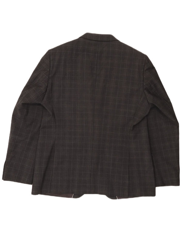 Hugo Boss Ανδρικό σακάκι μπλέιζερ με 2 κουμπιά EU 56 3XL Grey Check Wool