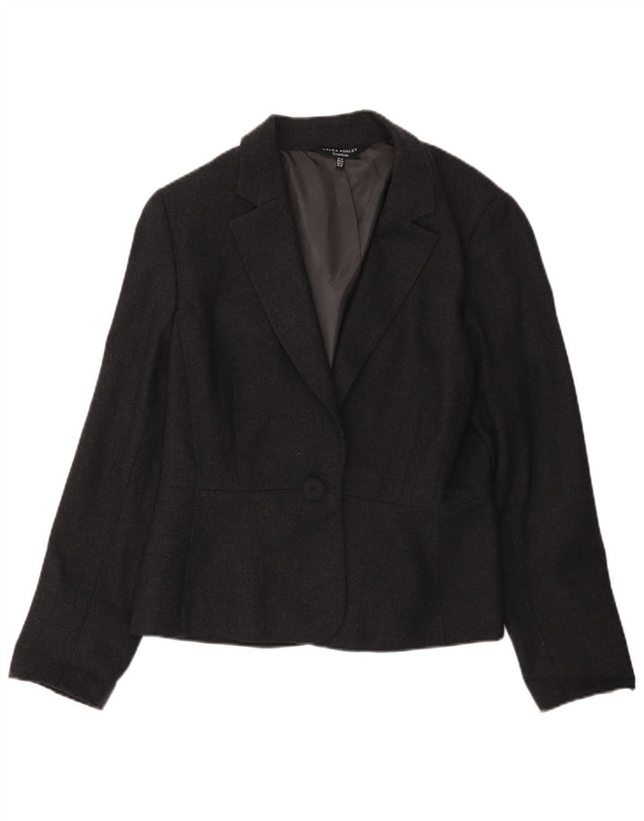 Laura Ashley Γυναικείο μπουφάν σακάκι με 1 κουμπί UK 18 XL γκρι μαλλί
