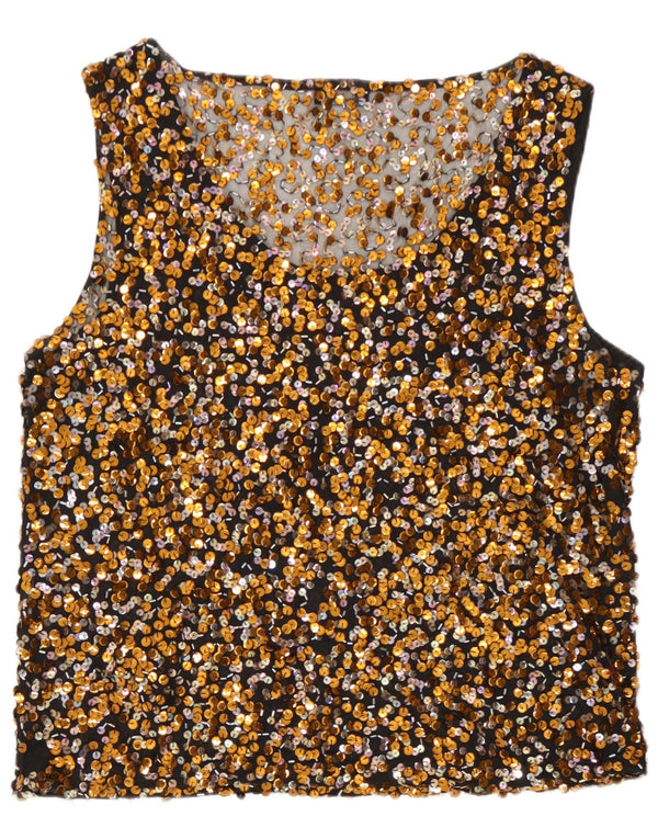 Γυναικεία μπλούζα με παγιέτες Vera Mont Top UK 16 Large Gold