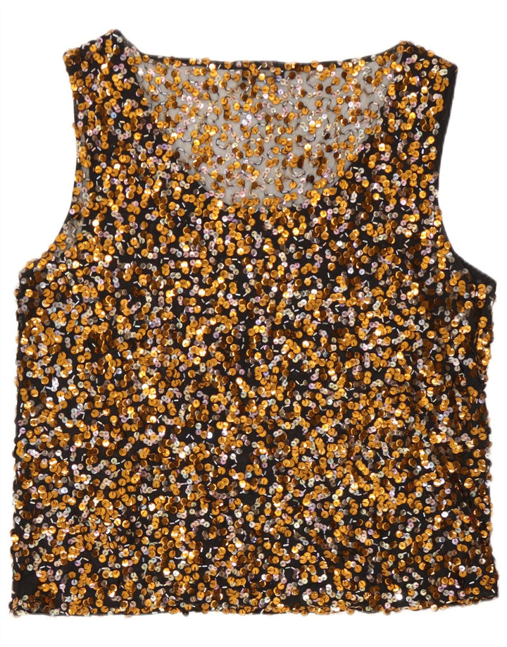 Γυναικεία μπλούζα με παγιέτες Vera Mont Top UK 16 Large Gold