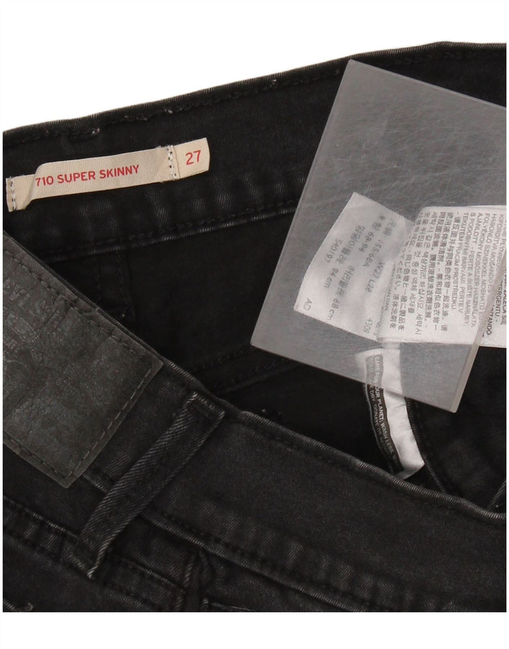 LEVI'S Γυναικείο 710 Super Skinny Jeans W27 L28 Μαύρο βαμβακερό