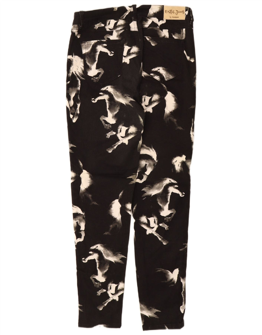 DESIGUAL Γυναικείο Skinny Casual Παντελόνι EU 44 XL W34 L31 Μαύρο Animal Print