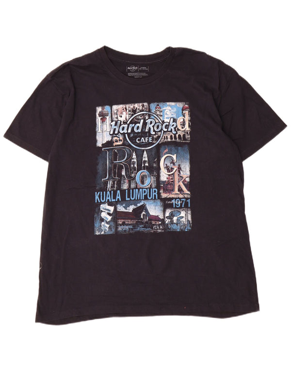 Hard Rock Cafe Mens Kuala Lumpur Graphic T-Shirt Top XL Black Cotton