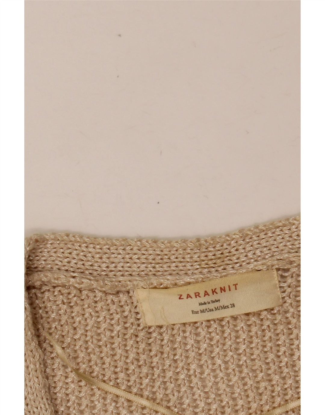 ZARA Γυναικείο πουλόβερ ζακέτα 3/4 μανίκια UK 12 μεσαία μπεζ