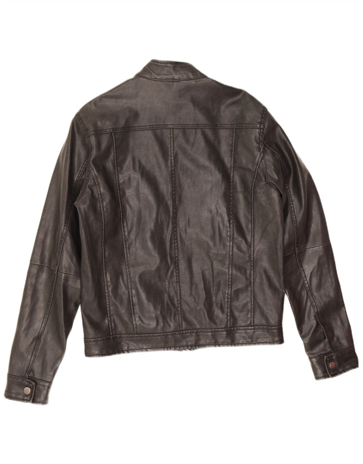 Vintage Ανδρικό Δερμάτινο Μπουφάν UK 38 Medium Black Leather