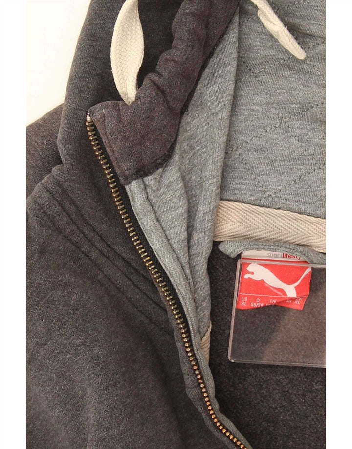 Ανδρικό πουλόβερ με κουκούλα με φερμουάρ Puma XL Grey Check