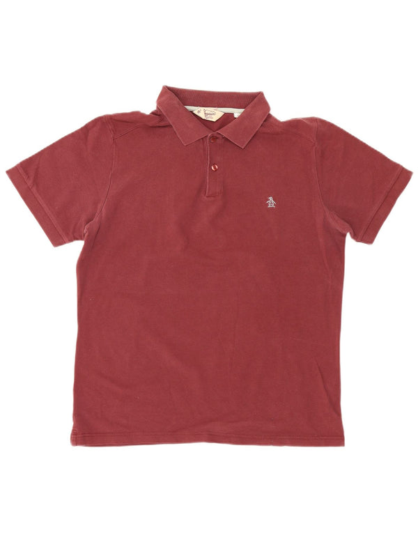 Penguin Ανδρικό Heritage Slim Fit Polo πουκάμισο XL Βουργουνδί βαμβακερό
