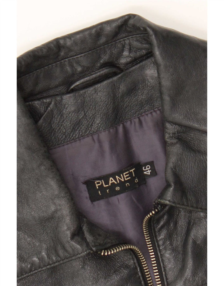 Planet Ανδρικό Δερμάτινο Μπουφάν IT 46 Small Black Leather