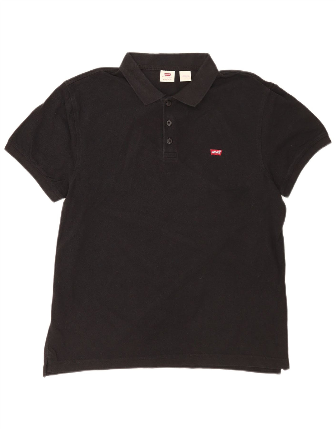 Ανδρικό πουκάμισο Levi's Standard Fit Polo, μεγάλο μαύρο βαμβακερό