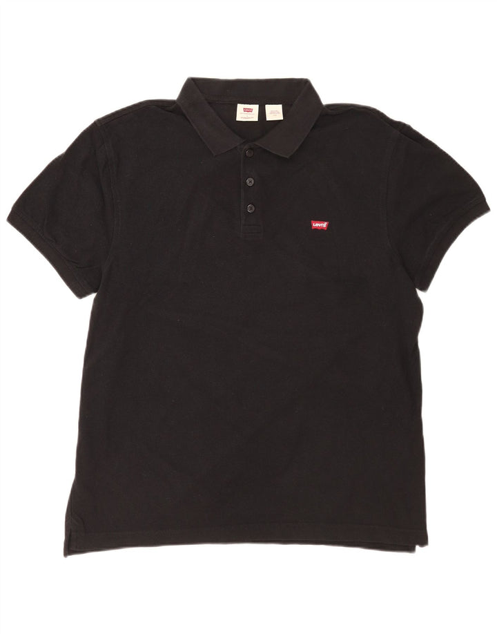Ανδρικό πουκάμισο Levi's Standard Fit Polo, μεγάλο μαύρο βαμβακερό