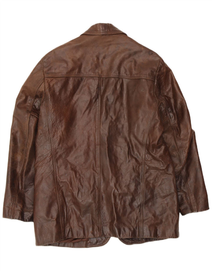 VINTAGE Ανδρικό Δερμάτινο Μπουφάν UK 42 XL Καφέ Δερμάτινο