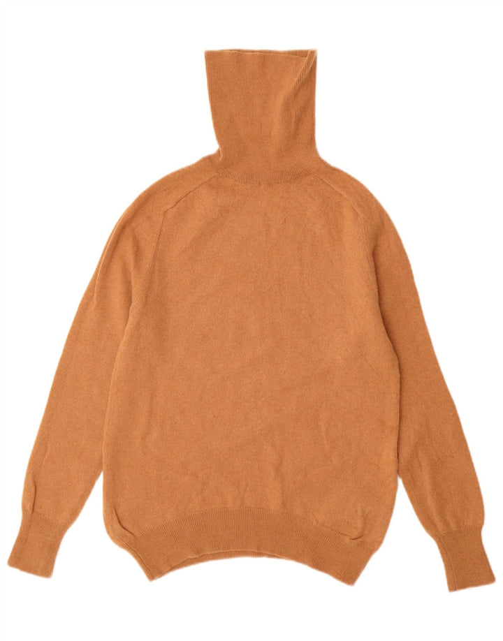 ZARA Γυναικείο πουλόβερ με ρολό λαιμόκοψη UK 12 Μαλλί μεσαίου καφέ