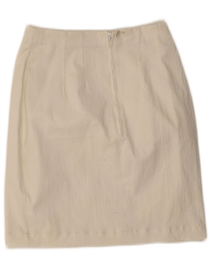 Marks & Spencer Γυναικεία Μίνι Pencil Φούστα UK 10 Small W25 White Polyester