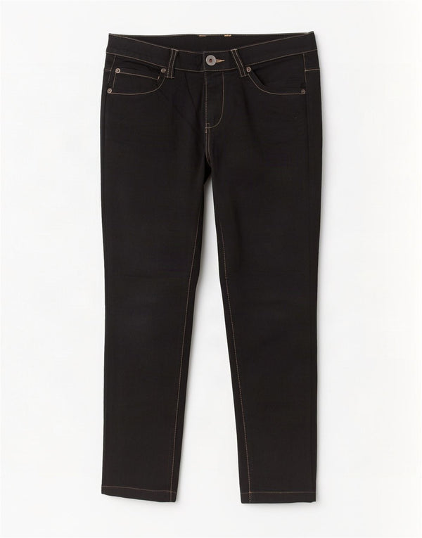 Benetton Γυναικείο Crop Slim Jeans IT 46 Large W34 L25 Μαύρο βαμβακερό