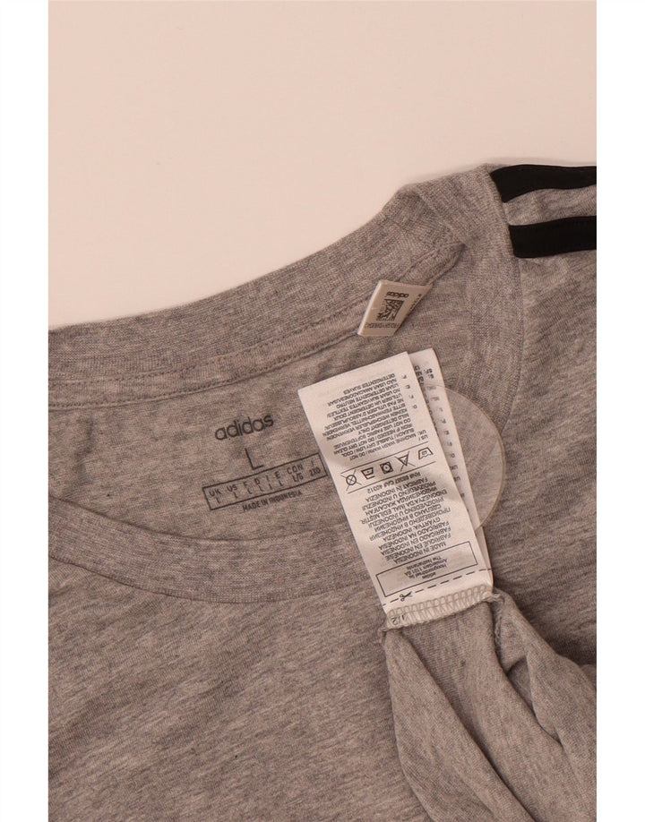 ADIDAS Mens T-Shirt Top Large Grey Cotton
