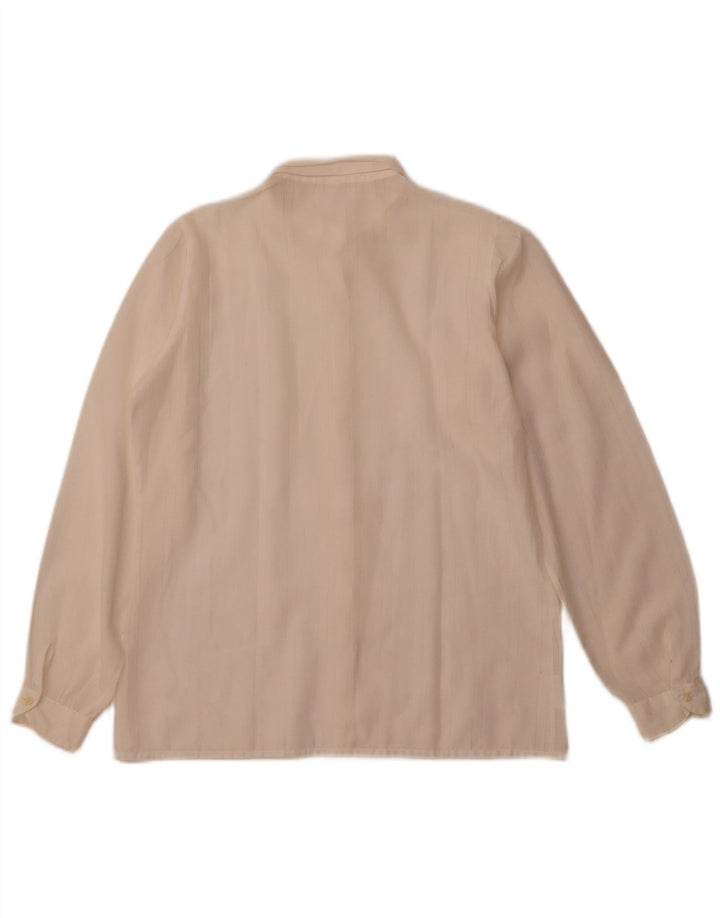 VINTAGE Γυναικείο Πουκάμισο Μπλούζα IT 42 Medium Off White Ριγέ