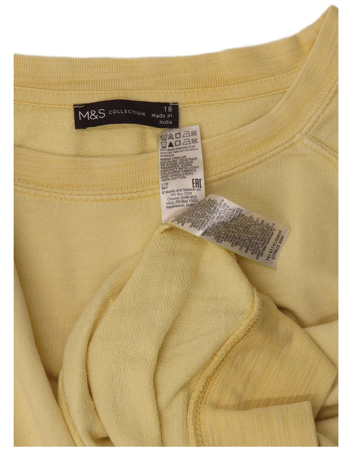 Marks & Spencer Γυναικεία φούτερ υπερμεγέθη Jumper UK 18 XL κίτρινο βαμβακερό