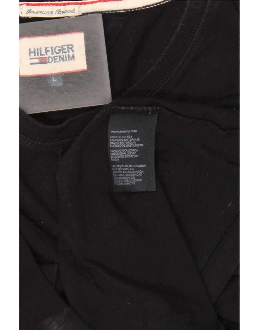 Ανδρικό T-Shirt Tommy Hilfiger Top μεγάλο μαύρο βαμβακερό