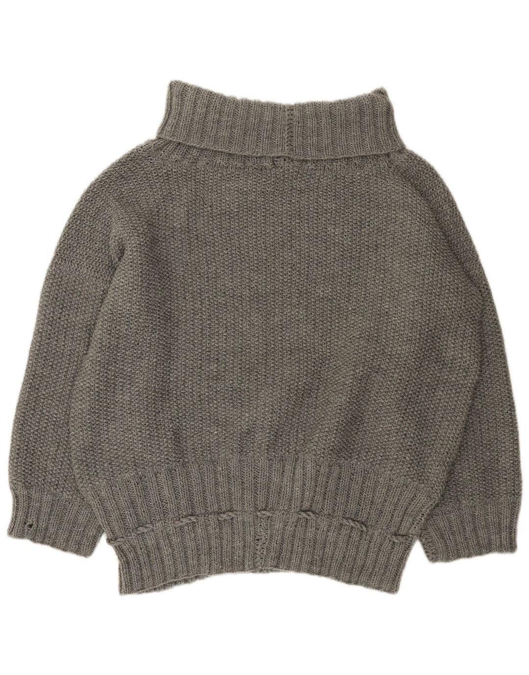 VINTAGE Γυναικείο πουλόβερ με ρολό λαιμόκοψη UK 22 3XL Γκρι