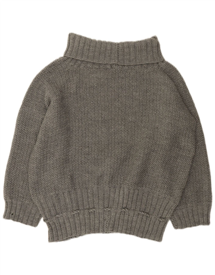 VINTAGE Γυναικείο πουλόβερ με ρολό λαιμόκοψη UK 22 3XL Γκρι