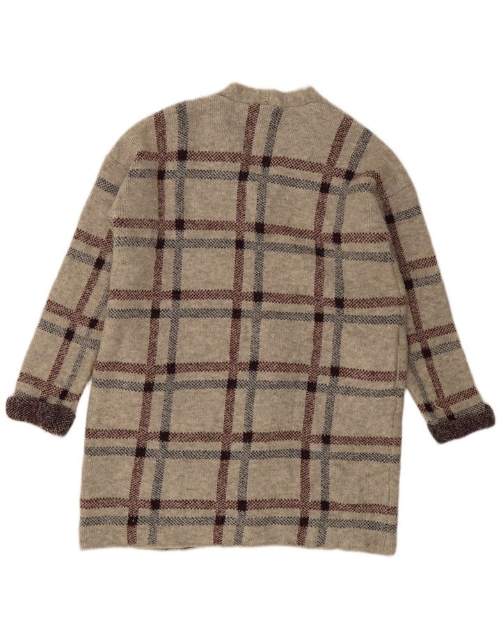 Marks & Spencer Γυναικείο πουλόβερ Longline Cardigan UK 16 Large Grey Check