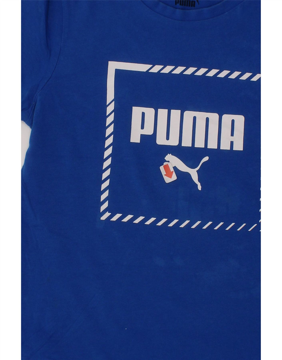 PUMA Boys Graphic T-Shirt Top 7-8 Years Blue Cotton Vintage Puma and Second-Hand Puma from Messina Hembry 
