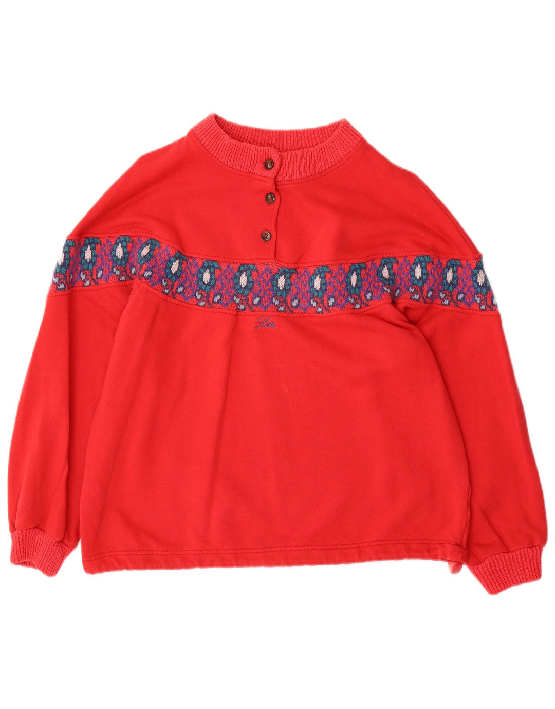 Γυναικείο φούτερ LOTTO Oversized Jumper UK 14 Medium Red Fair Isle
