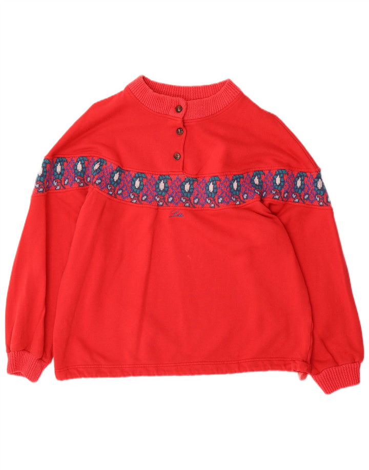 Γυναικείο φούτερ LOTTO Oversized Jumper UK 14 Medium Red Fair Isle