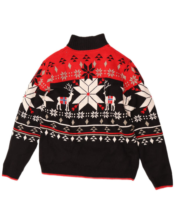 Ανδρικό Nebulus Sherpa πουλόβερ με φερμουάρ UK 40 Medium Black Fair Isle