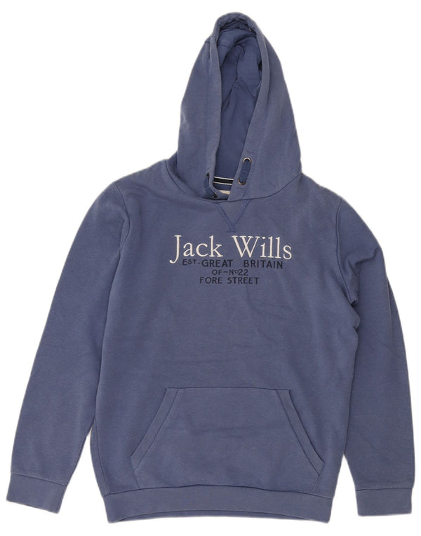 Jack Wills Boys Graphic Hoodie Jumper 12-13 Years Blue Cotton
