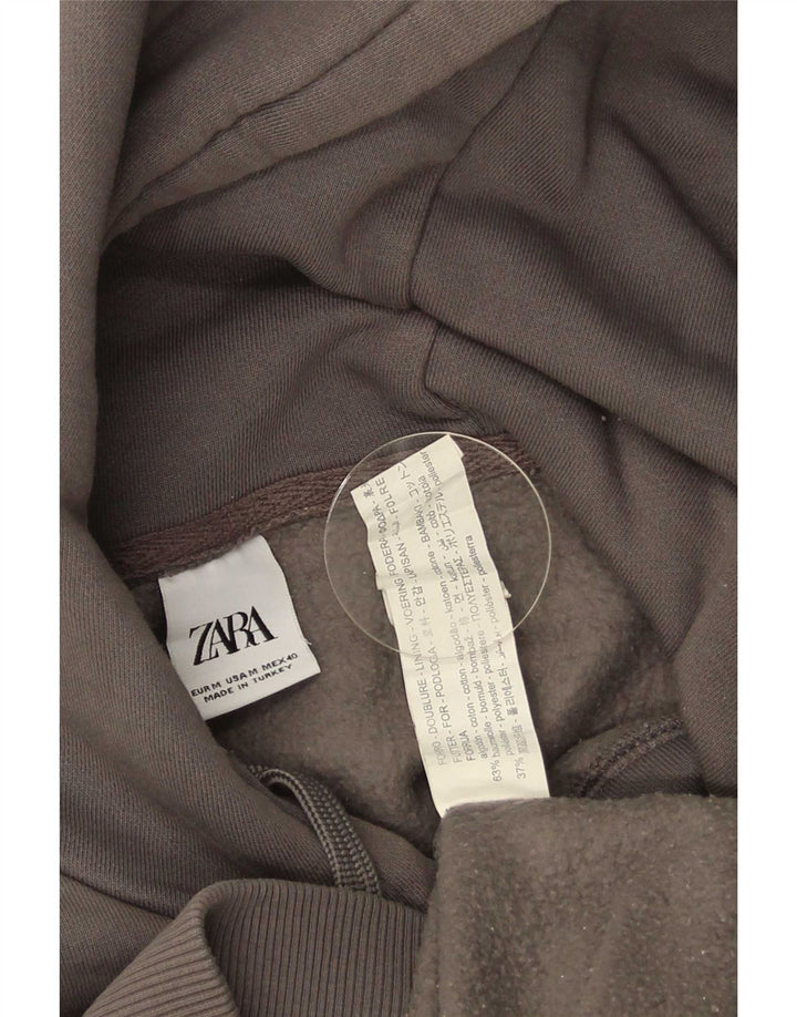 Zara Ανδρικό Hoodie Jumper Μεσαίο Γκρι Βαμβακερό