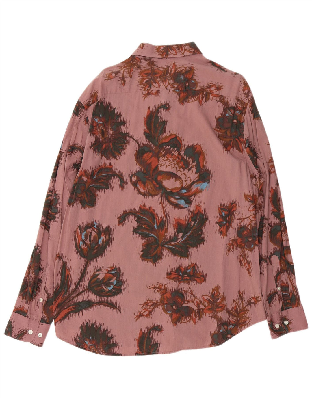 Ανδρικό πουκάμισο VINTAGE μεγάλο ροζ φλοράλ βαμβακερό