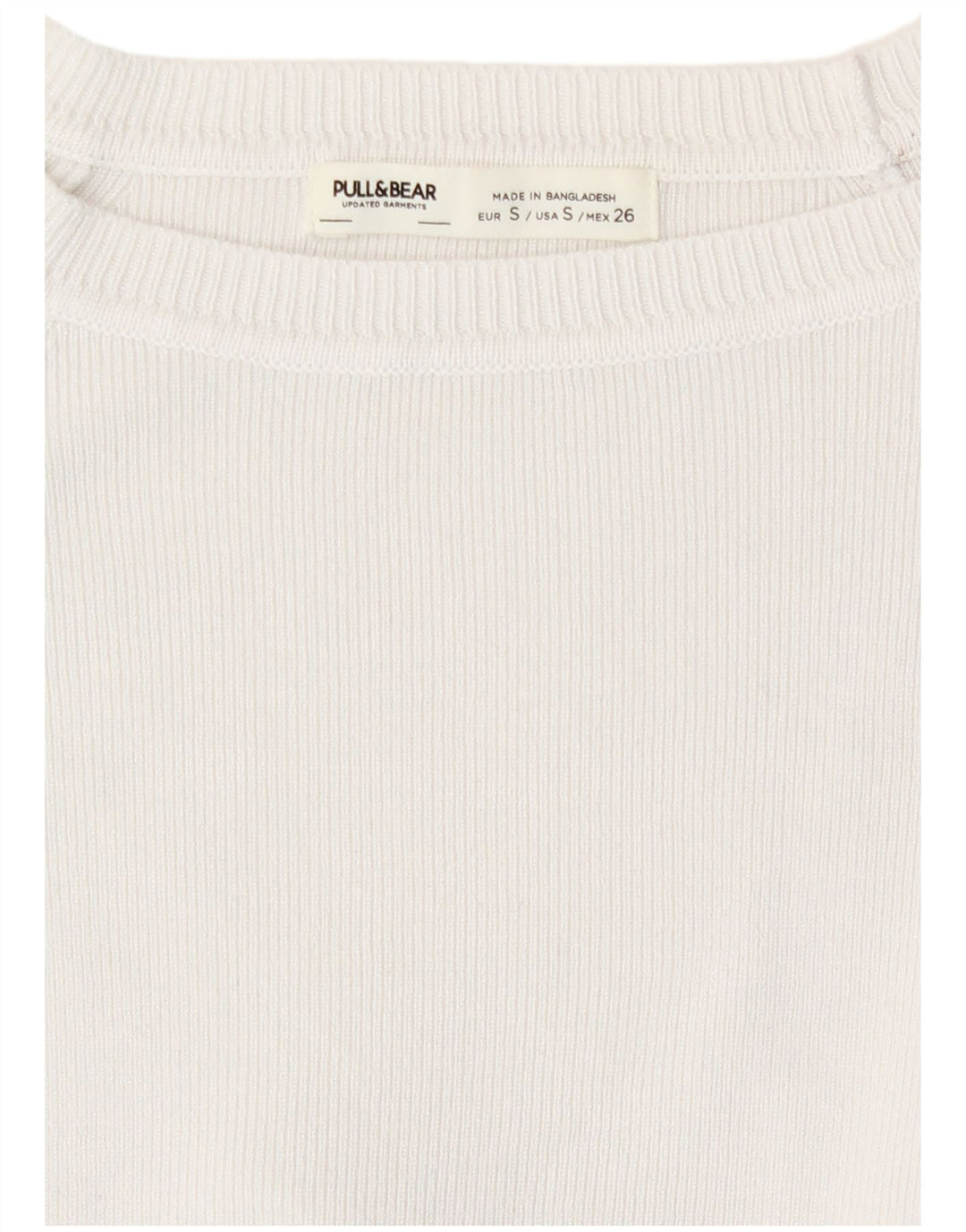 Pull & Bear Γυναικείο Crop Μακρυμάνικο UK 8 Μικρή Λευκή Βισκόζη