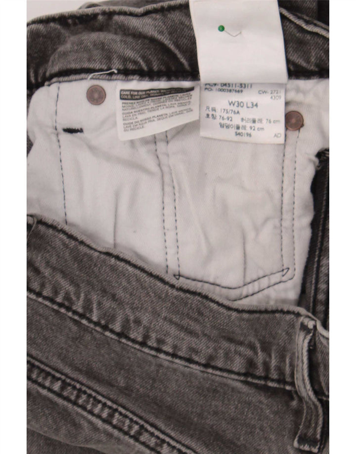 Levi's Mens 511 Slim Jeans W30 L30 Γκρι βαμβακερό