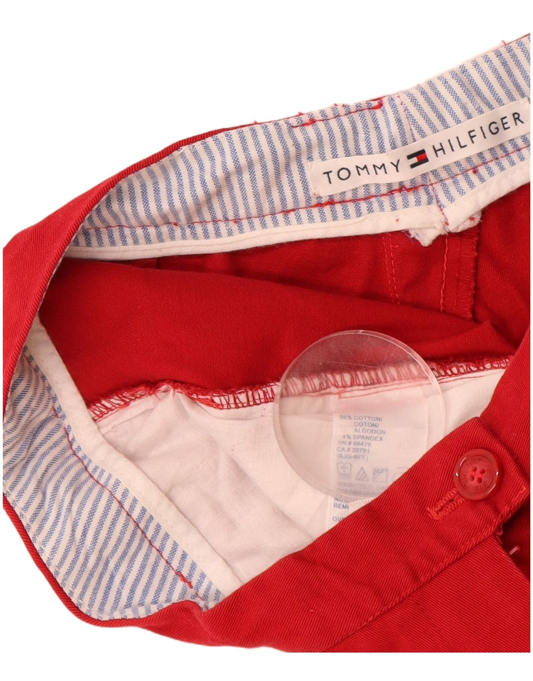 TOMMY HILFIGER Γυναικείο ίσιο casual παντελόνι W25 L27 κόκκινο βαμβακερό