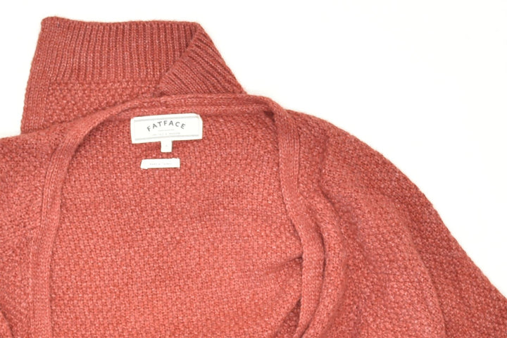 FAT FACE Womens Open Cardigan Sweater UK 10 Small Orange Viscose | Vintage | Thrift | Second-Hand | Used Clothing | Messina Hembry 
