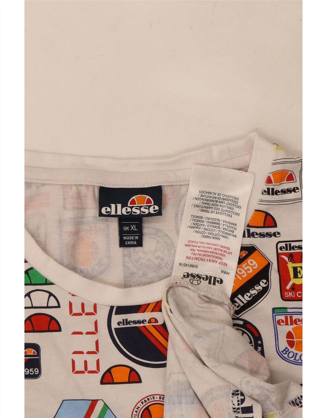 ELLESSE Ανδρικό γραφικό T-Shirt Top XL Πολύχρωμο Βαμβακερό