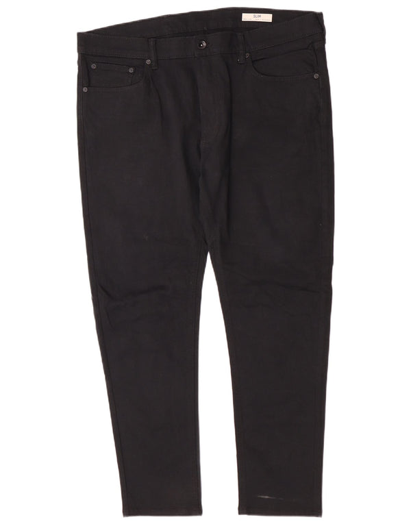 Marks & Spencer Ανδρικό Slim Jeans W40 L28 Μαύρο βαμβακερό